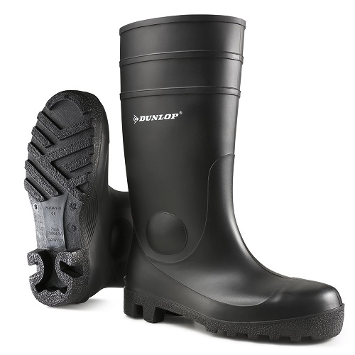 Dunlop Protomastor Full Safety Black PVC Wellington Boots Size 3