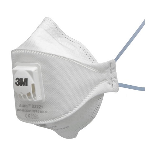 3M Aura 9322+ Valved Flat-Fold Respirator Pack of 10