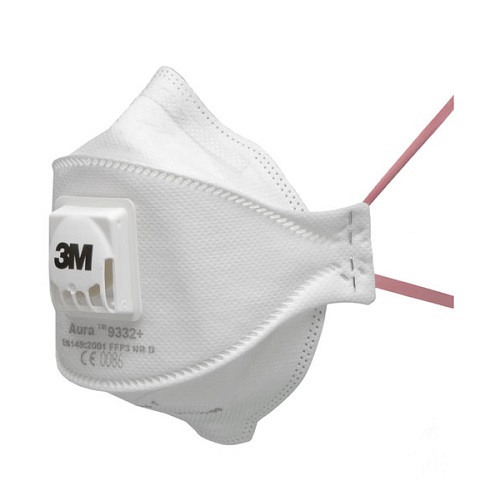 3M Aura 9332+ Valved Flat-Fold Respirator Pack of 10