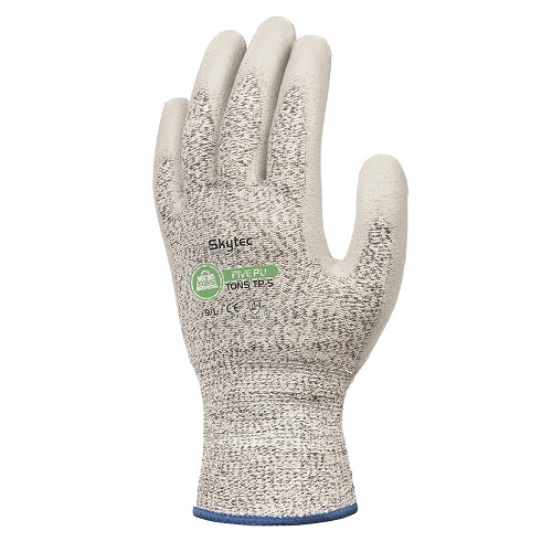 Skytec Tons TP-5 Cut 5 PU Glove Grey Size Small 7