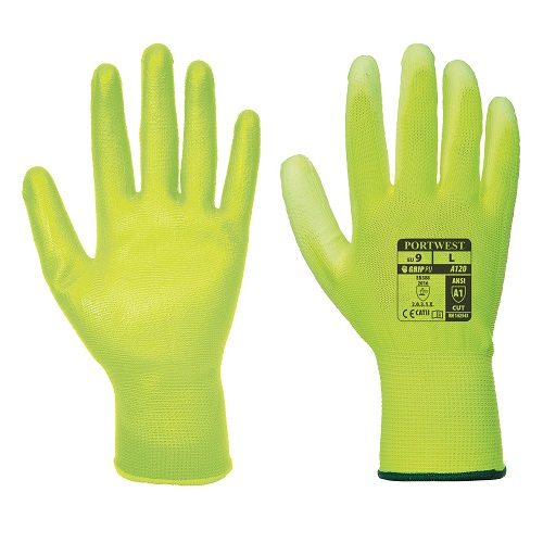 A120 PU Palm Glove Yellow Large