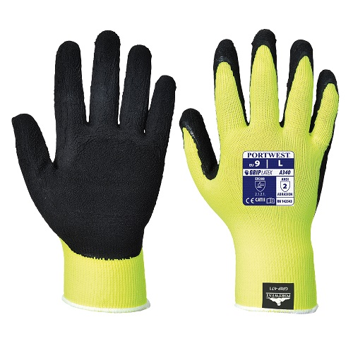 A340 Hi-Vis Grip Glove Yellow / Black Medium