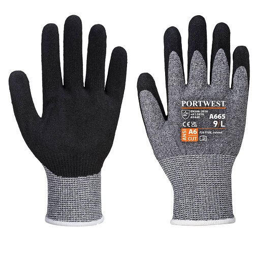 Portwest A665 VHR Advanced Cut Glove Cut Level E Grey / Black X Small