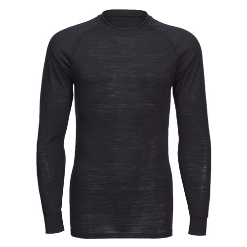 Portwest B183 Merino Wool Crewneck Baselayer Top Black Small