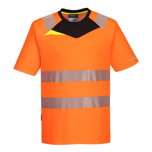 Portwest DX413 DX4 Hi-Vis T-Shirt Short Sleeves Orange / Black Small