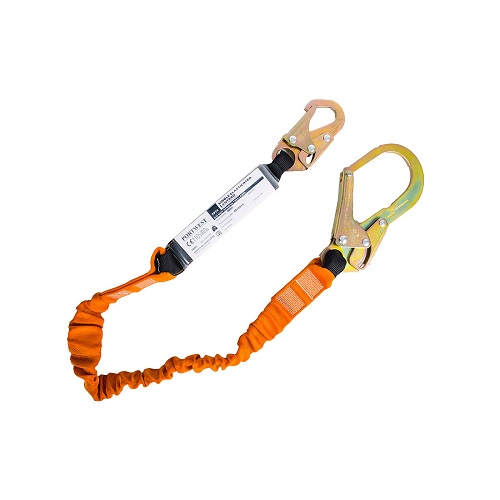 Portwest FP74 Single 140kg 1.8m Lanyard with Shock Absorber Black / Orange