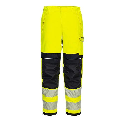 Portwest FR409 PW3 FR Hi-Vis Women's Work Trousers Yellow / Black 38" UK 20