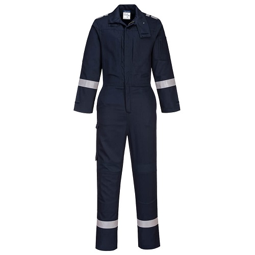 Portwest FR501 Bizflame Work Stretch Panelled Coverall Navy XL