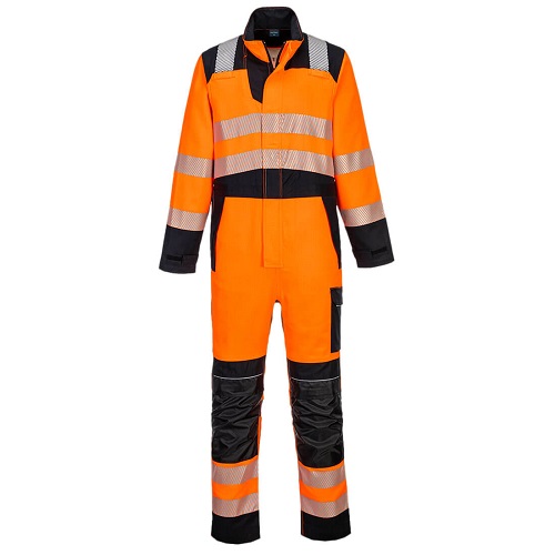 Portwest FR509 PW3 Flame Resistant Hi-Vis Orange Coverall Orange / Black Large