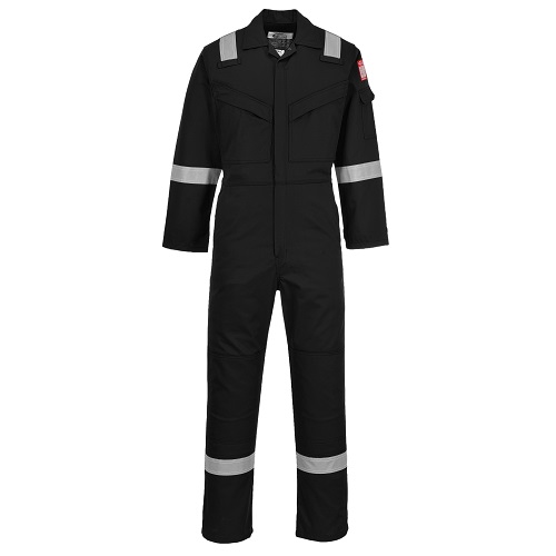 Portwest Flame Resistant Anti-Static Coverall 350g FR50 Black Medium