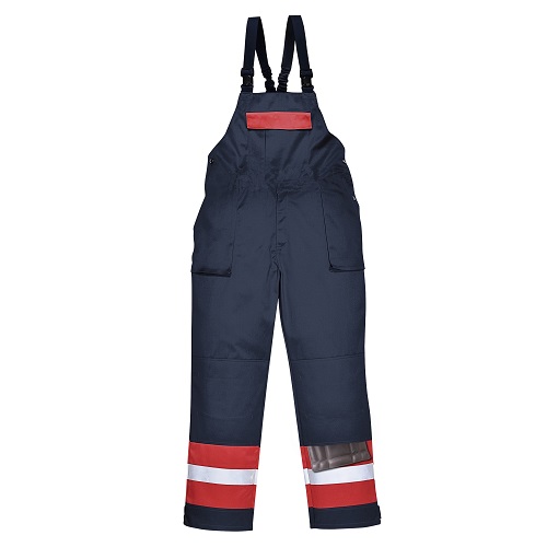 Portwest Bizflame Plus Bib and Brace FR57 Navy / Red L