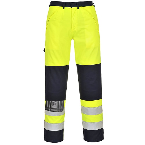 Portwest FR62 Hi-Vis Multi-Norm Trousers Yellow / Navy Small