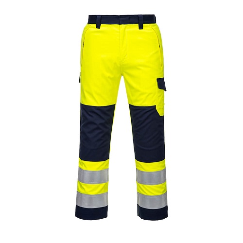 Portwest MV46 Hi-Vis Modaflame Trousers Yellow / Navy Large