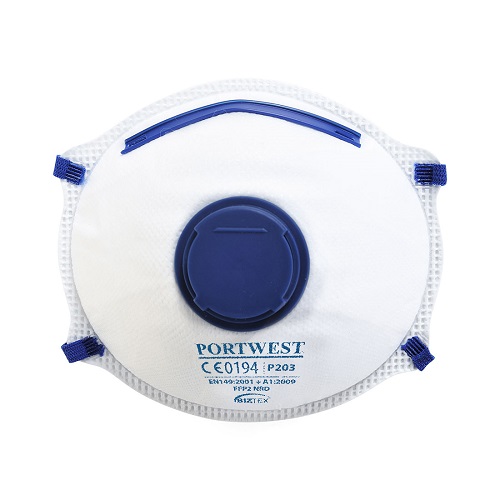 Portwest P203 FFP2 Valved Dolomite Respirator 10's