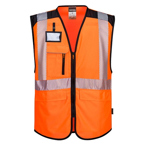 Portwest PW309 PW3 Hi-Vis Executive Vest Orange / Black X Large