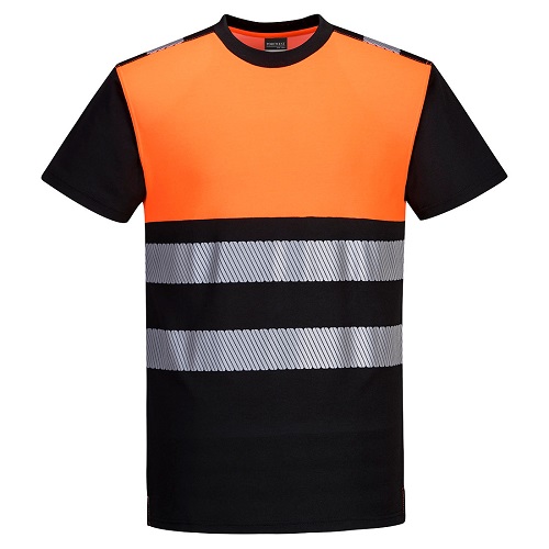 Portwest PW311 PW3 Hi-Vis Class 1 T-Shirt Black / Orange Small