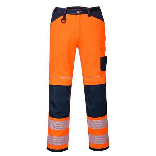 Portwest PW340 PW3 Hi-Vis Work Trousers Orange/Navy Size 28