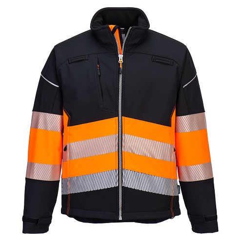 Portwest PW375 PW3 Hi-Vis Class 1 Softshell (3L) Black / Orange Small