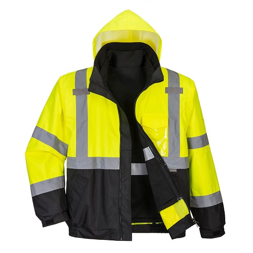 Portwest S365 Hi-Vis 3-in-1 Contrast Premium Bomber Jacket Yellow / Black Large