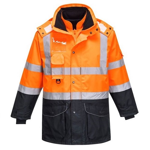 Portwest Hi-Vis 7-in-1 Contrast Traffic Jacket S426 Orange / Navy S