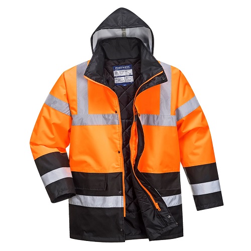 Portwest Hi-Vis Two Tone Traffic Jacket S467 Orange / Black S