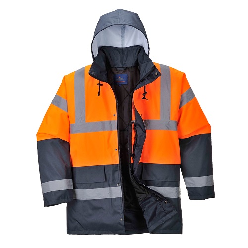 Portwest Hi-Vis Two Tone Traffic Jacket S467 Orange / Navy XS