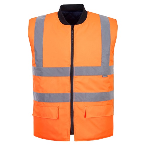 Portwest S469 Hi-Vis Reversible Bodywarmer Orange Small