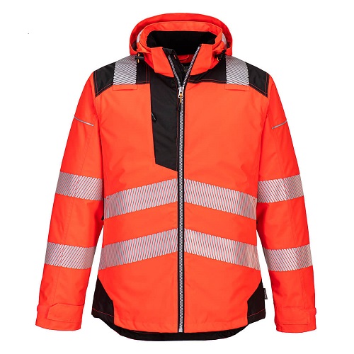 Portwest T400 PW3 Hi-Vis Winter Jacket Red / Black Medium