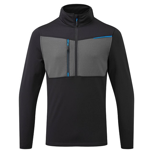 Portwest T755 WX3 Half Zip Tech Fleece Black Small