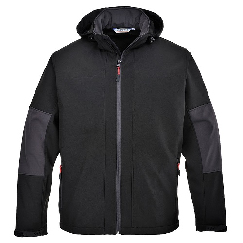 Portwest TK53 Softshell with Hood (3L) Black Small