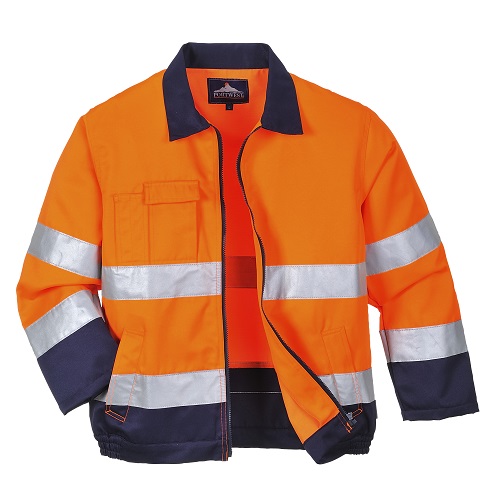 Portwest TX70 Madrid Hi-Vis Jacket Orange / Navy Small