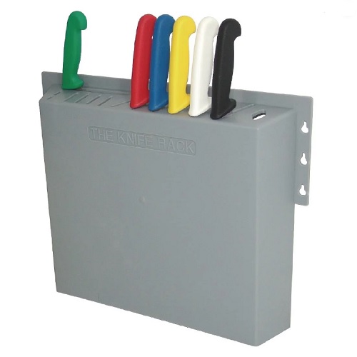 Hygiplas Wall Mounted Plastic Knife Rack 14 Slots