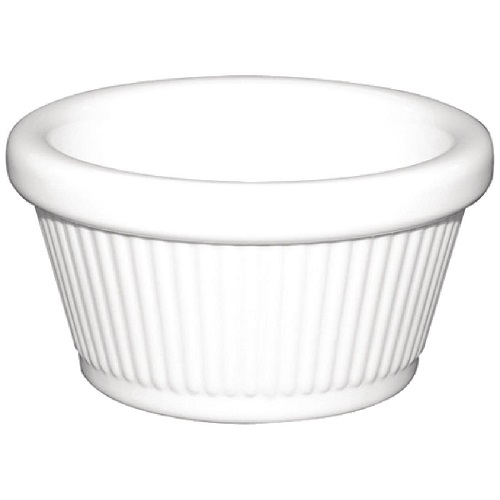 Kristallon Melamine Fluted Ramekins White 70mm - Pack of 12