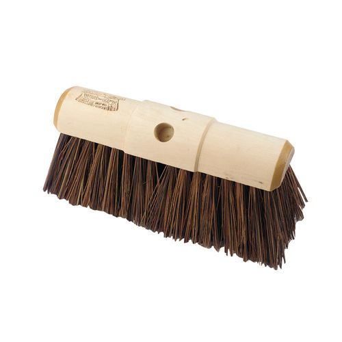 13" Yard Brush Sherbro / Poly Double Hole Broom Black