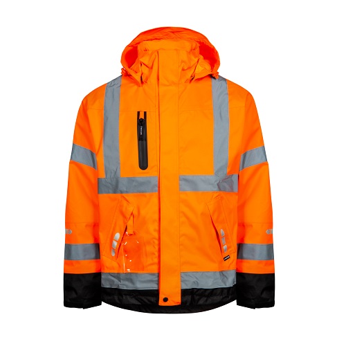 Hi-Vis Rain Jacket Orange / Black 5XL