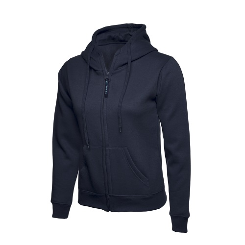 UC505 Ladies Classic Full Zip Hooded Sweatshirt Navy Medium